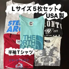 【古着】半袖Tシャツ L 5枚セット USA製 アメカジ ノースフェイス Lee MLB プリント アメリカ古着 1枚920円