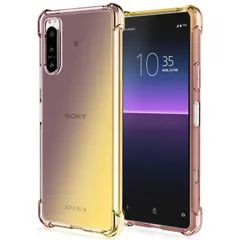 Xperia 5 IV ケース SO-54C SOG09 A204SO エクスペリア5 マーク4 グラデーション耐衝撃 ソフト ケース 【Color】 ブラック・ゴールドのサムネイル