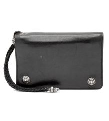 クロムハーツ CHROME HEARTS 【 2ZIP STRAP 】 2ジップ ストラップ クロス ボタン レザー ウォレット 財布　40309