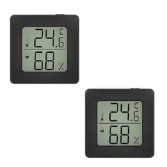 OptiPro 温湿度計 デジタル LCD大画面 室内温度計湿度計 スタンド 吊り下げ マグネット 熱中症 梅雨対策 健康管理 温度管理 (ブラック)