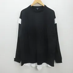 G■ビームス/BEAMS HEART フェイクレイヤー ラインBIGプルオーバー/42-14-0225-147【L】白黒/men's/80【中古】■