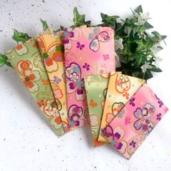 京友禅和紙ポチ袋 パステルカラー 蝶々 和柄 大小6枚セット お年玉袋 封筒
