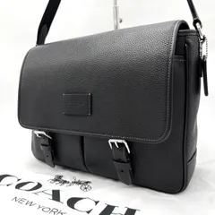 ?美品? COACH コーチ メッセンジャーバッグ スプリント A4 ブラック 黒色 レザー 革 A4収容可能 メンズ ユニセックス 男女兼用