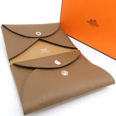 HERMES カルヴィデュオ ヴェルソ Z刻印 エプソン アルザン×ビスキュイ コンビカラー 新品同様 美品 カード・コインケース 財布 箱付 エルメス ◆送料込◆質屋-10179のサムネイル