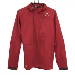 【超美品】オークリー ジャケットブルゾン レッド ロゴ白 ドローコード  メンズ M ゴルフウェア Oakley