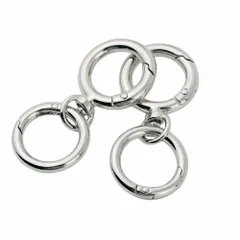 新品 2個入り スプリングキーホルダー 金具 キーホルダー金具 ナスカン レジン パーツ キーホルダーパーツ 回転フック 丸カン 付き ワンタッチ アクセサリーパーツ キーリング ストラップ ナスカン 手芸用品 ハンドメイド アクセサリー 手作り 素材 (シル