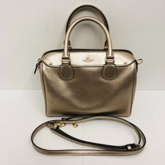 ★コーチ COACH 2way ショルダーバッグ ミニボストン レザー F56125 ゴールド系 中古 005660