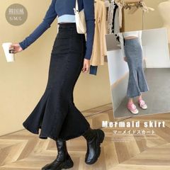 デニム マーメイド スカートきれいめコーデ
