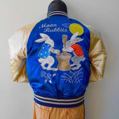 もちつきウサギ刺繍スカジャン　L