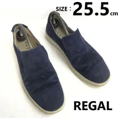 REGAL/リーガル★本革/スエードレザー/スリッポンシューズ/ヴァンプ【25.5/ネイビー/navy】loafer/sneakers/Shoes/trainers◆sA-136<sale>
