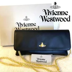 新品 箱入り Vivienne Westwood ヴィヴィアンウエストウッド　レザークラッチ　チェーンショルダー 黒 ブラック ショルダーバッグ 2WAY 本革 オールレザー クリスマス プレゼント