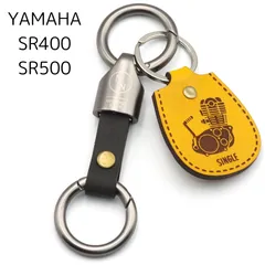 [NONINA] キーホルダー キーチェーン 本革製 イタリアンレザー スナップリング カラビナ 耐久 メンズ レディース シンプル デザイン プレゼント用 For YAMAHA ヤマハ S SINGLE SR400 SR500 セット品