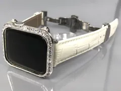 GimelZayinセット zc　ホワイト シルバー アップルウォッチ 高級レザー 本革ベルト キラキラ　カバー　ケース   メンズ レディース 38mm 40mm 41mm 42mm 44mm 45mm Apple Watch バンド