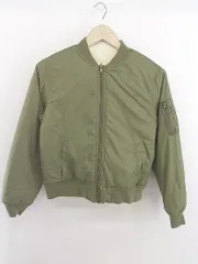 ◇ earth music&ecology リバーシブル 長袖 MA-1 ジャケット サイズM カーキ オフホワイト系 レディース E  【1304100015094】