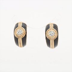 Christian Dior クリスチャンディオール オニキスモチーフ イヤリング GP × ラインストーン ブラック × ゴールド