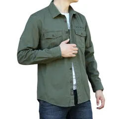 ☆ グリーン ☆ Mサイズ ☆ ミリタリーシャツbhshirt01 ミリタリーシャツ メンズ ミリタリー シャツ カジュアルシャツ シャツジャケット メンズシャツ 長袖シャツ アーミーシャツ 長袖 綿100 綿100％ コットン プリント 男性 春秋 春 秋