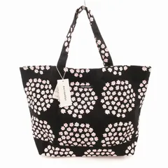マリメッコ marimekko タグ付き PUKETTI BAG トートバッグ キャンバス 黒 ブラック /UO