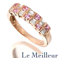 ピンクサファイア 0.30ct ダイヤモンド ピンクゴールド K18PG リング 指輪 12号 中古 プレラブド 返品OK