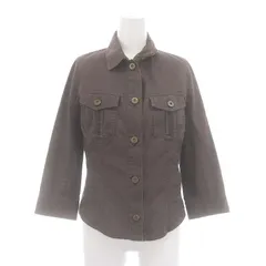 バーバリーブルーレーベル BURBERRY BLUE LABEL ジャケット アウター ブルゾン チェック柄 ロゴ刺繍 コットン 38 S 茶 ブラウン /YQ ■OS
