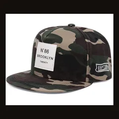 【ストリートキャップ】ラベル　柄　迷彩　英字　シンプルスタイル カモフラージュ キャップ ストリート ファッション フラットキャップ 韓国