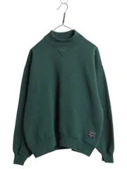 【お得なクーポン配布中!】 カスタムメイド 90s USA製 ラッセル 無地 ハイネック スウェット メンズ レディース L / オールド RUSSELL トレーナー 前V 裏起毛 緑 1点物