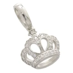 ペンダントトップ メンズ 18金 K18WG ダイヤモンド メンズペンダントトップ クラウン 王冠 ネックレスヘッド ホワイトゴールド 喜平用 トップ 男性 鑑別書付き【アクセサリーマート/メルカリShops店】