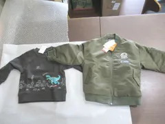 新品未使用☆kladskap（クレードスコープ） 子供服　男の子　サイズ１００　/　DINO　怪獣柄　トレーナー（ロングTシャツ）＆MA-1 　フライトジャケット