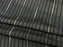 平和屋着物▽上質な紬　単衣　縞　正絹　逸品　AAAS1679oa