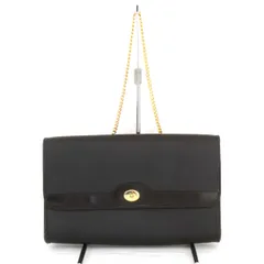 『USED』 クリスチャンディオール ハニカム柄 チェーン ショルダーバッグ レザー ブラック