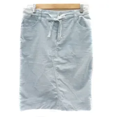 ベイフロー BAYFLOW コーデュロイタイトスカート ひざ丈 スリット 無地 3 ライトブルー /YK13