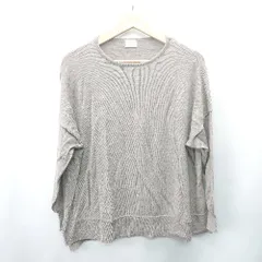 ◇ ⊇ URBAN RESEARCH DOORS ウール100％ 長袖 ニットカットソー サイズF モカ レディース E  【1409100043723】