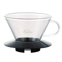 カリタ Kalita 抽出過程が楽しめる コーヒー ドリッパー ウェーブシリーズ 2~4人用 ガラスドリッパー 耐熱ガラス製 ブラック WDG-185 ドリップ 器具 #05039 二人用 四人用 2杯用 4杯用 おしゃれ キャンプ アウトドア 喫茶店 アンテ