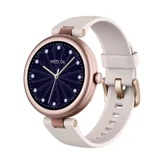 SHANG WING スマートウォッチ iphone アンドロイド対応 レディース 丸型 腕時計 歩数計 活動量計 Smart Watch Women 1.2インチ高精細画面 生理周期管理 文字盤自由設定 技適認証済み Lynn (星空ゴールド)