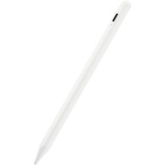 エレコム タッチペン スライラスペン 充電式 汎用 多機種対応 USB-C充電 ペアリング不要 マグネット吸着 予備ペン先別売り ホワイト P-TPACST04WH