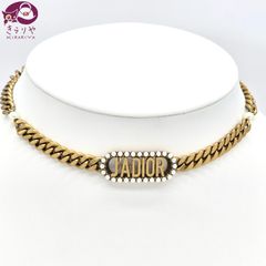 DIOR ディオール J'ADIOR チョーカー ロゴ レジンパール ゴールドトーンメタル アンティーク仕上げ 全長約38.5㎝ 箱 保存袋 付き
