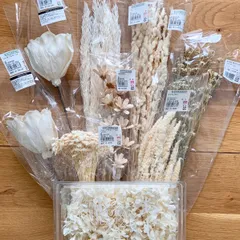 ドライフラワー・プリザーブドフラワー 8種詰め合わせ【オフホワイト】