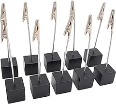 TradeWind スワイヤー メモクリップ メモスタンド カードホルダー カードスタンド 名刺 写真 メニュー ポップ キューブ型 ワイヤータイプ 机上用品 卓上 販促 10個セット( ブラック)