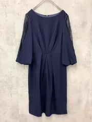 アーバンリサーチ　クチュールメゾン　フレアドレス　ワンピース　パーティー　紺 COUTURE MAISON ウエストクロスワンピース[631242-mf-1]｜URBAN
