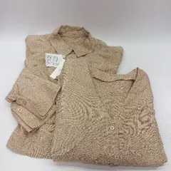 ◇ ◎ ●未使用● LOWRYS FARM シャツサイド リボン付き ワンピース Yシャツ サイズF ブラウンベージュ レディース E  【1404020016109】