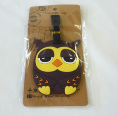 【新品未使用】タイ　旅行用荷物タグ　ネームタグ　トラベルタグ　ラゲッジタグ　紛失防止　海外旅行　コーヒーブラウン色　ふくろう② <32307095> 35