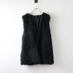 ジーナシス JEANASiS アソートファーベスト F/グレー 羽織り アウター ノースリーブ もこもこ レイヤード【2400014383188】