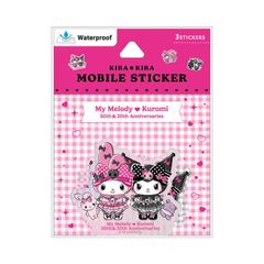 【新着商品】グルマンディーズ マイメロディ＆クロミ ピンクブラックパーティ モバイルステッカー マイメロディ＆クロミ SANG-493MU