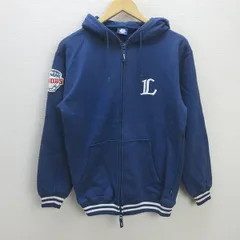G■ライオンズ/LIONS フルジップパーカー【M】紺/men's/94【中古】■