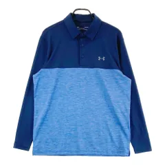 サイズ：LG UNDER ARMOUR アンダーアーマー  長袖ポロシャツ  ネイビー系 [240101343565]# ゴルフウェア メンズ ストスト