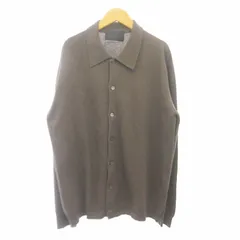 プラダ PRADA 美品 カーディガン ニット ウール カシミヤ混 茶 ブラウン 50 約XL相当 大きいサイズのサムネイル