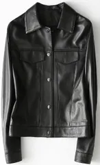 レディース高級 本革↑超ソフトなラムレザージャケット☆ライダースジャケット黒