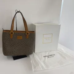 ニナリッチ ハンドバッグ PVC レザー ブラウン系 ゴールド金具 ミニバッグ ジラフ柄 普段使い  NINA RICCI　管理番号SB690