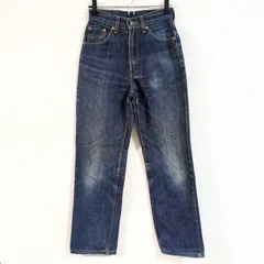 小さいサイズ◎(^w^)b Levis リーバイス デニム W519  パンツ ジーンズ カジュアル 革パッチ 着回し ヒゲ加工 綿100% ストレート 古着 定番 人気 デイリー レディース 青 ブルー W27