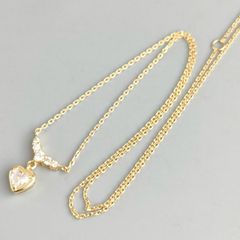 18金 K18 レディース ダイヤ付き ネックレス 3.11ｇ 40㎝ C275