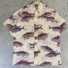 【REYN SPOONER】GYOTAKU　魚拓byナオキハヤシ　半袖シャツ　アロハシャツ　サイズM レインスプーナー　総柄